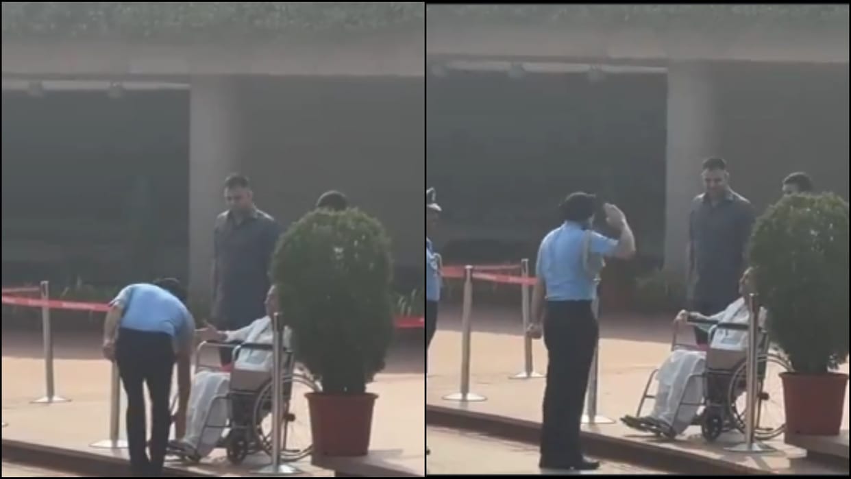 Air Force chief Air Chief Marshal AP Singh taking blessings of his mother took over as Chief of Air Staff