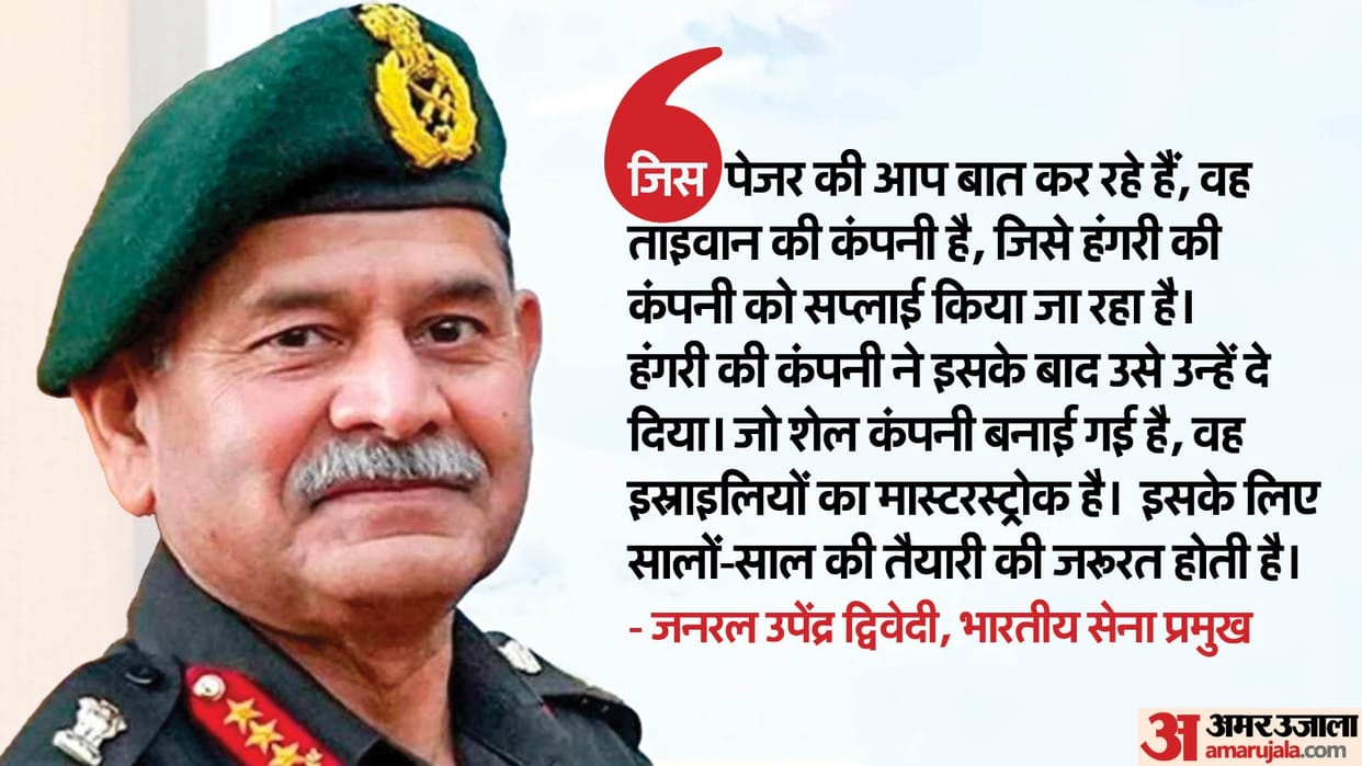 Indian Army chief Gen Upendra Dwivedi Views On Israel turned pagers into bombs news and uodates