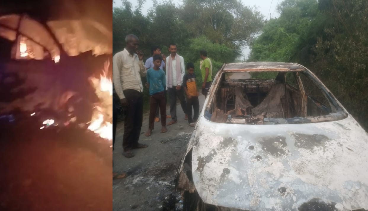 Attempt to burn a young man alive in a transaction dispute, half a dozen people set car on fire