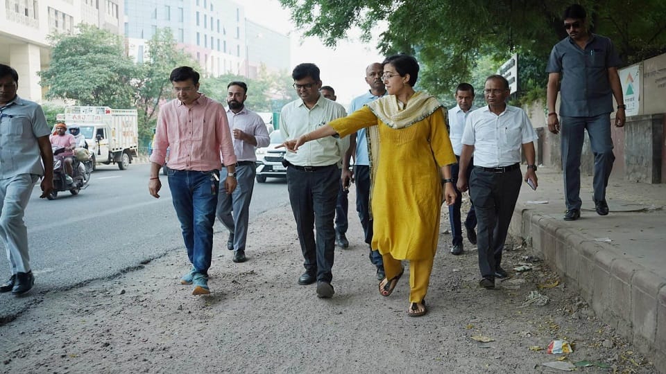 Delhi: Roads built on world class standards turned into potholes within three months