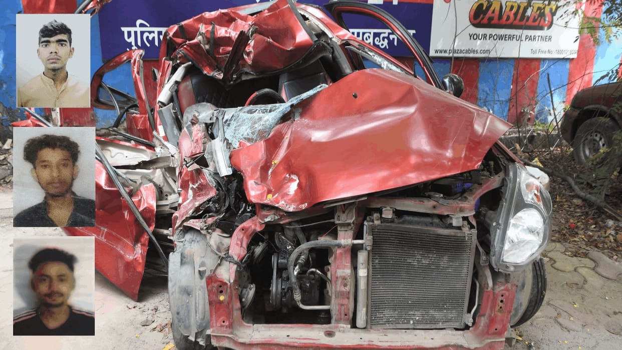 Himanshu died in a road accident along with his four friends in Noida