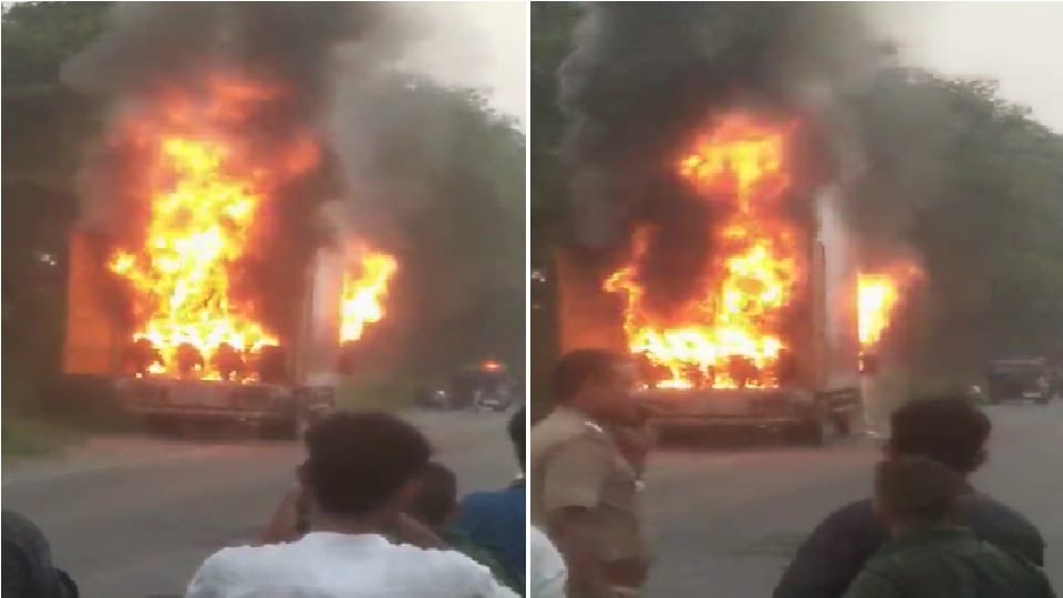 46 bikes burnt to ashes due to container fire in Etah