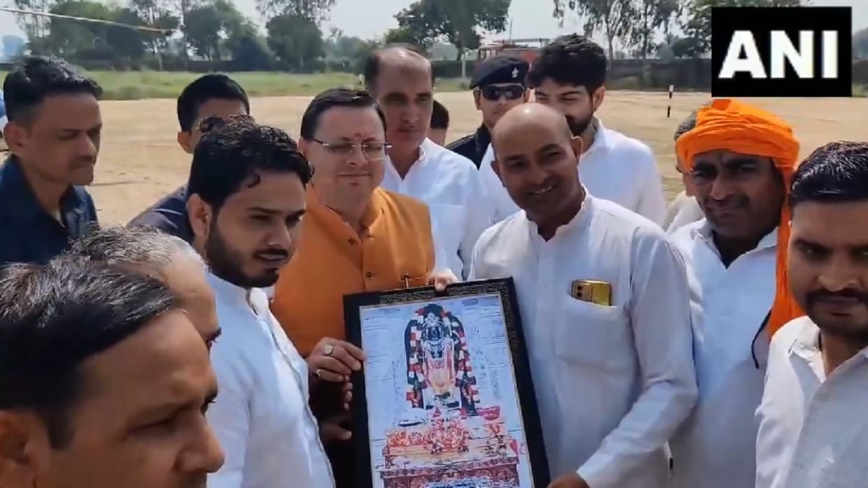 Uttarakhand CM Dhami received warm welcome in Basna, Rohtak, sought votes for BJP candidate Renu Dabla