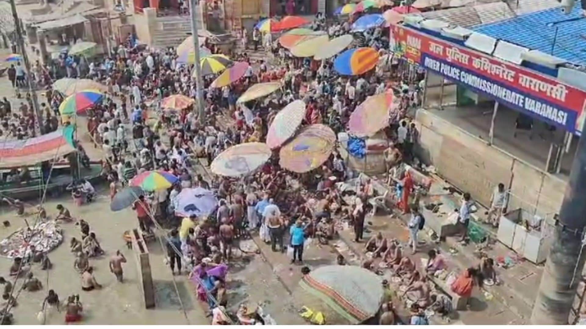 Pitru Paksha Amavasya crowd of devotees on Ganga and ponds in Kashi for Pind daan