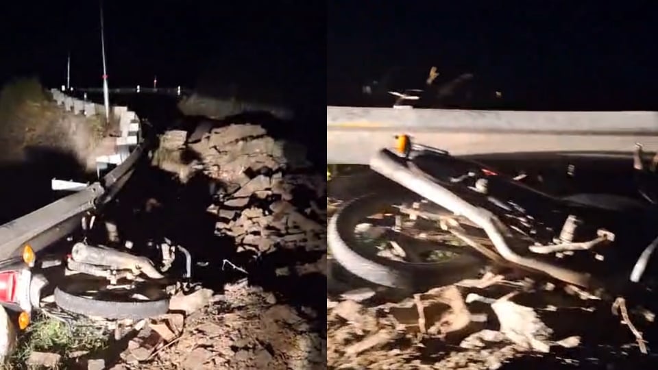 Yamunotri Highway Accident one injured in bike crash youth who fell into ditch missing