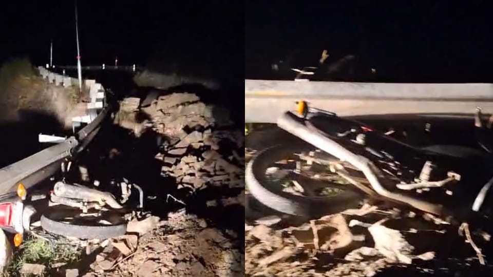 Yamunotri Highway Accident one injured in bike crash youth who fell into ditch missing