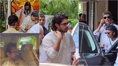 Aamir Khan Junaid attend last rites of Reena Dutta father and kiran rao also offer her condolences to reena