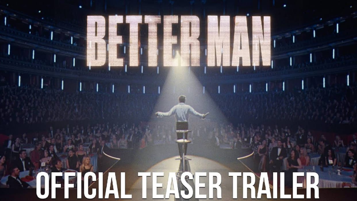 Better Man trailer release Robbie Williams as CGI monkey also featuring Michael Gracey Jonno Davies viral