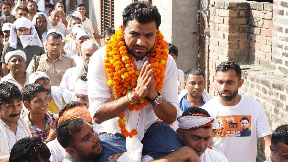 Haryana Assembly Elections Devendra Kadian, independent candidate from Gannaur Assembly seat addressed public