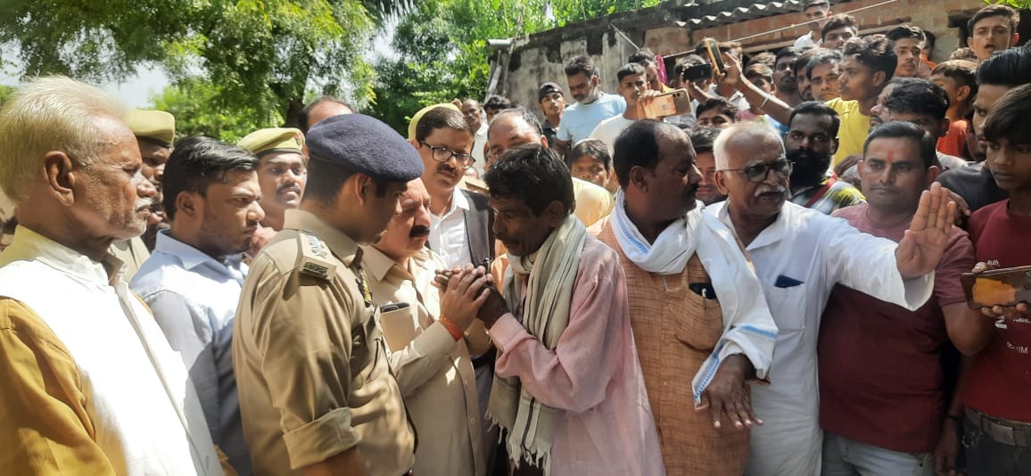 Amethi massacre: Dead bodies brought to teacher's village.