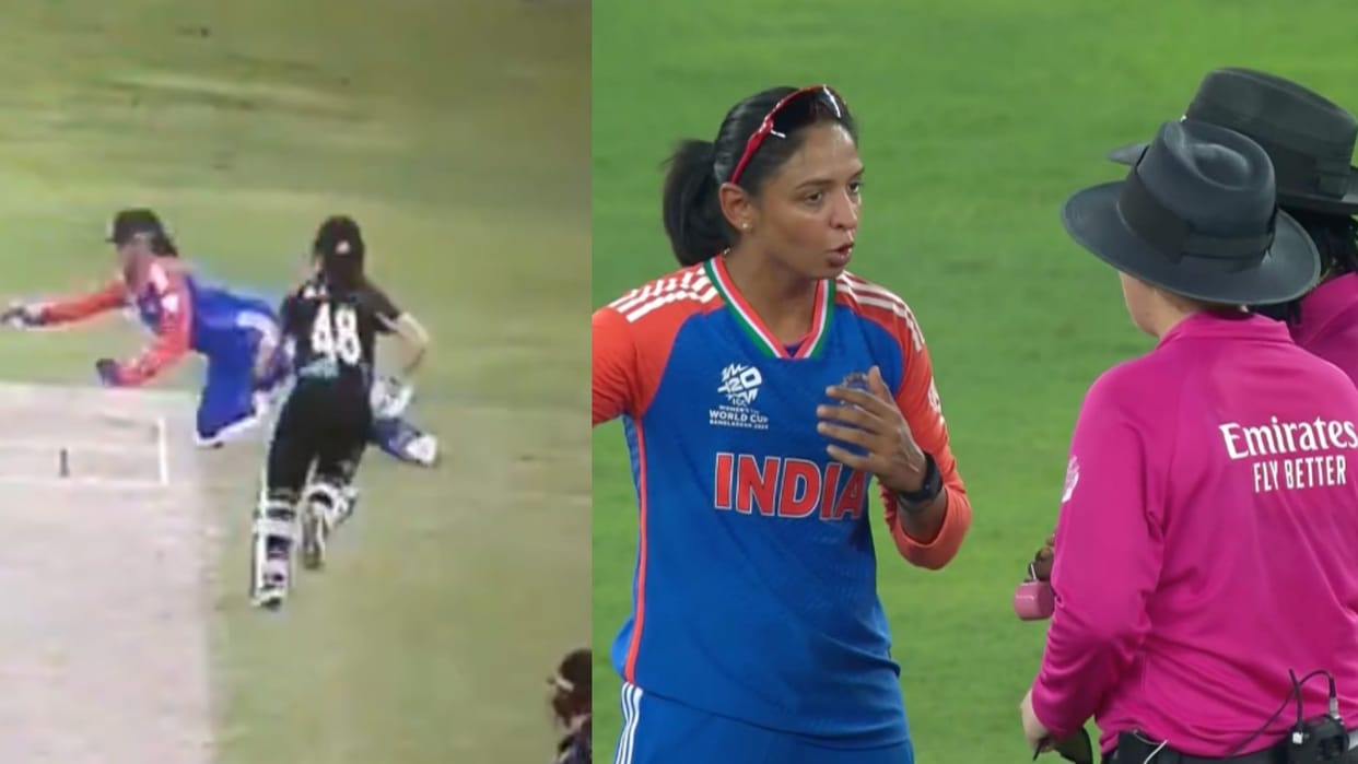 IND W vs NZ W: Amelia Kerr was not given out despite runout, Harmanpreet Kaur argued with the umpires, video