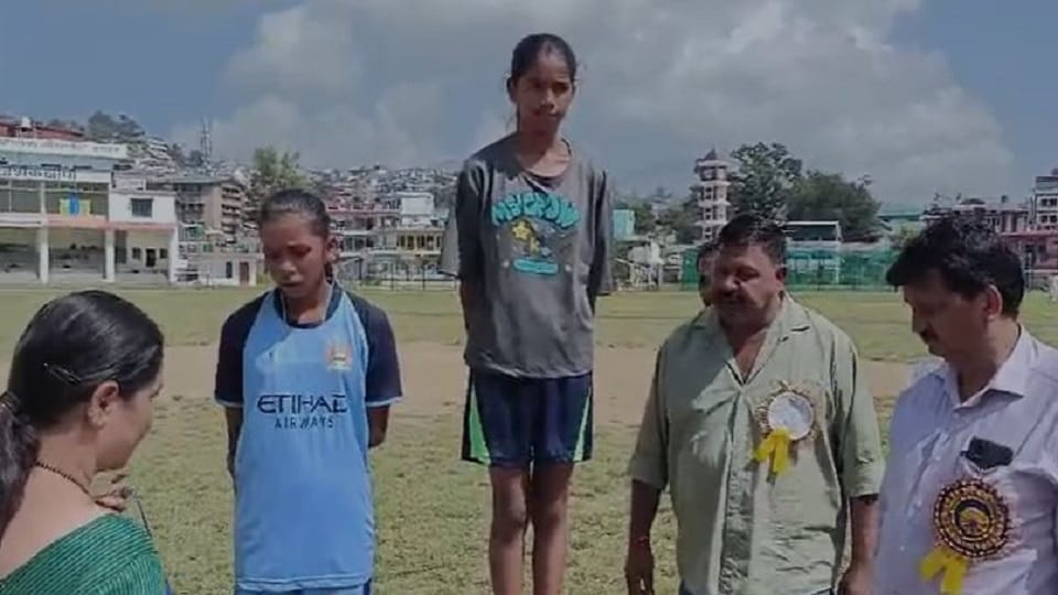 Students showed their strength in district level mini sports and cultural function in pithoragarh