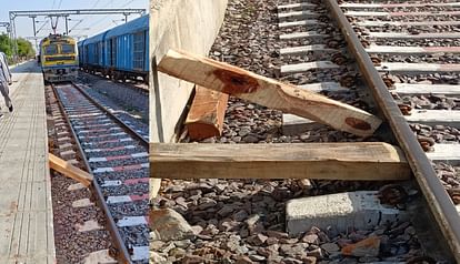 There were pieces of wood on railway track, due to drivers presence of mind MEMU was saved from overturning