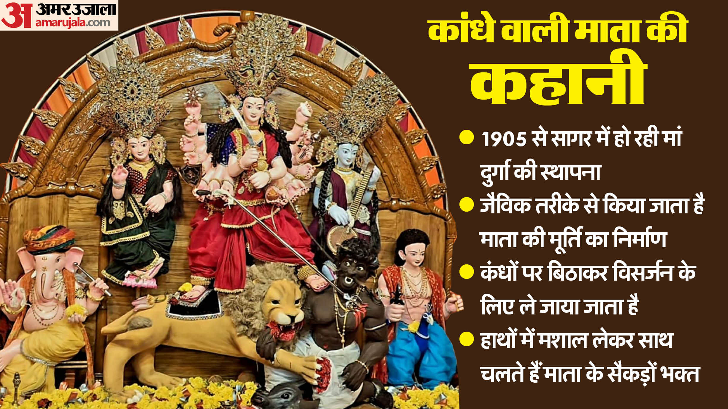 Navratri 2024: 120 Year  Old Tradition Sagar's Famous Kandhe Wali Mata Durga Idol Preserves History