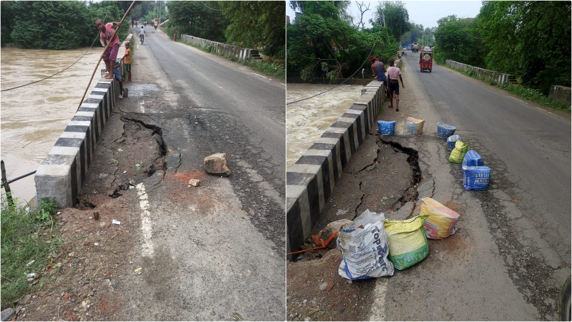 Bihar News: 100 year old culvert collapsed in Munger, road construction department started repair work