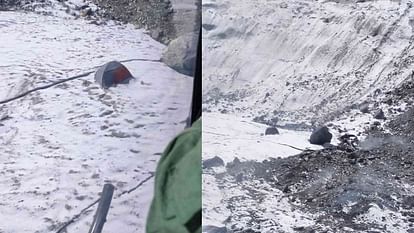 Foreign mountaineer missing Chaukhambha mountain Search operation Photo of Chaukhambha taken from Heli Chamoli