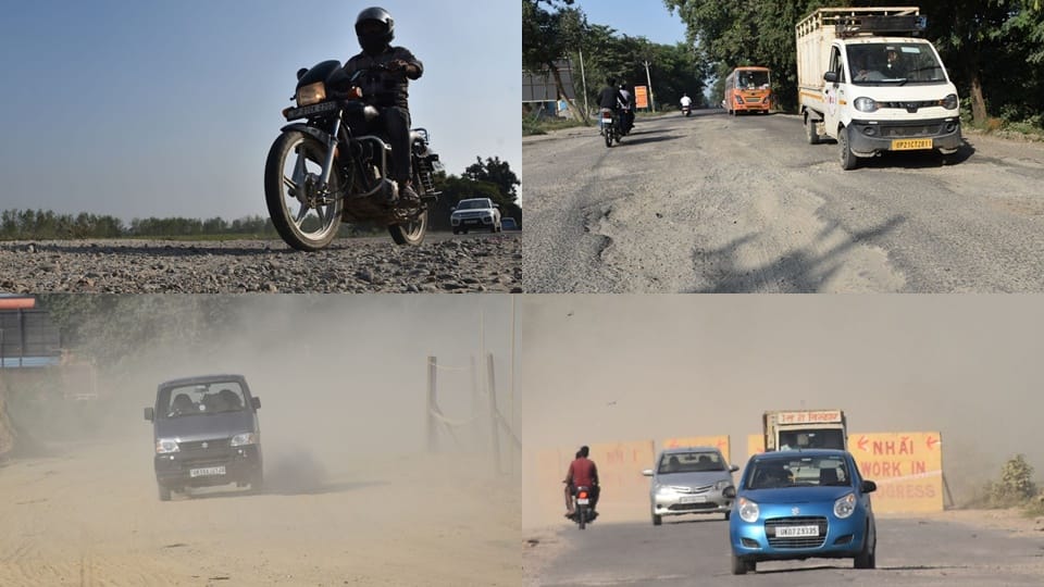 Amar Ujala investigation: condition Moradabad district, government order of pothole-free roads is in pothole