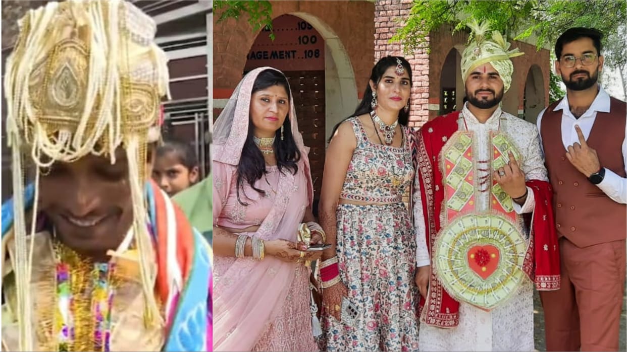 Sunil and Ankit voted as grooms in haryana assembly election 2024
