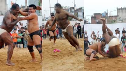 Nepal wrestler Vasant defeated Himachal Badal in Bareilly Dangal