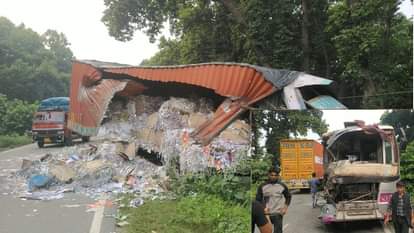 Nepalese passenger bus and truck collided in Shahjahanpur