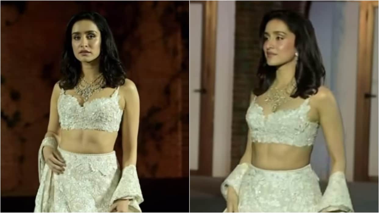 Shraddha Kapoor ramp walk in lehenga users see Difficulty in walking fans said heavy outfit is reason