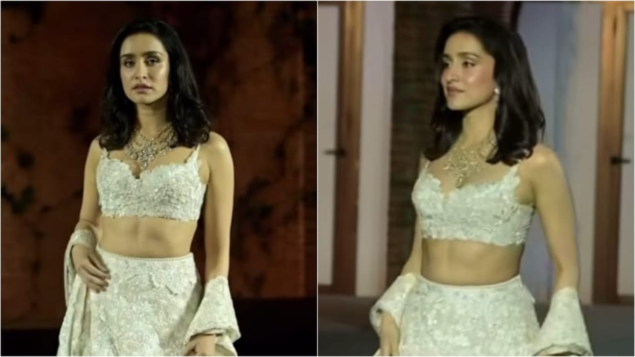 Shraddha Kapoor ramp walk in lehenga users see Difficulty in walking fans said heavy outfit is reason