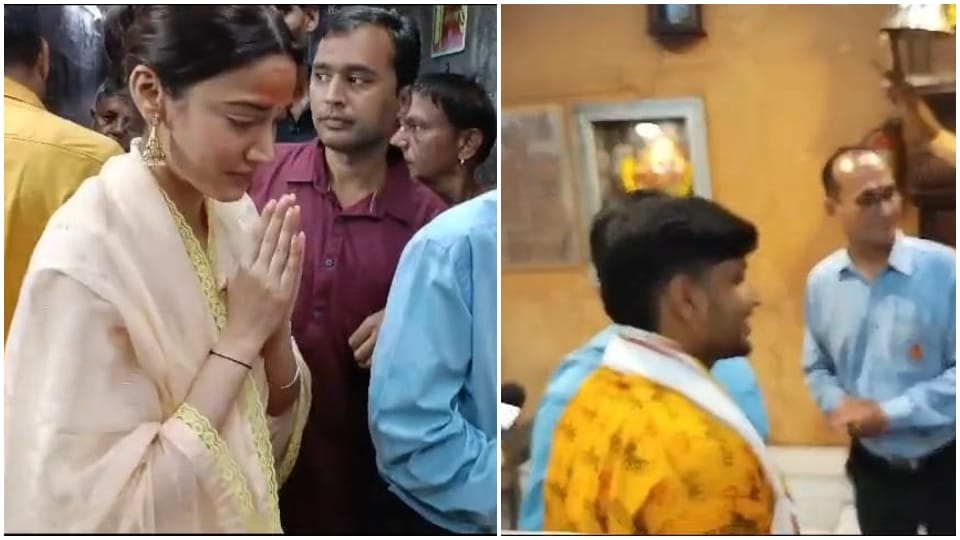 Ujjain News: Actress Medha Shankar and cricketer Yash Thakur visited Ujjain Baba Mahakal Mandir