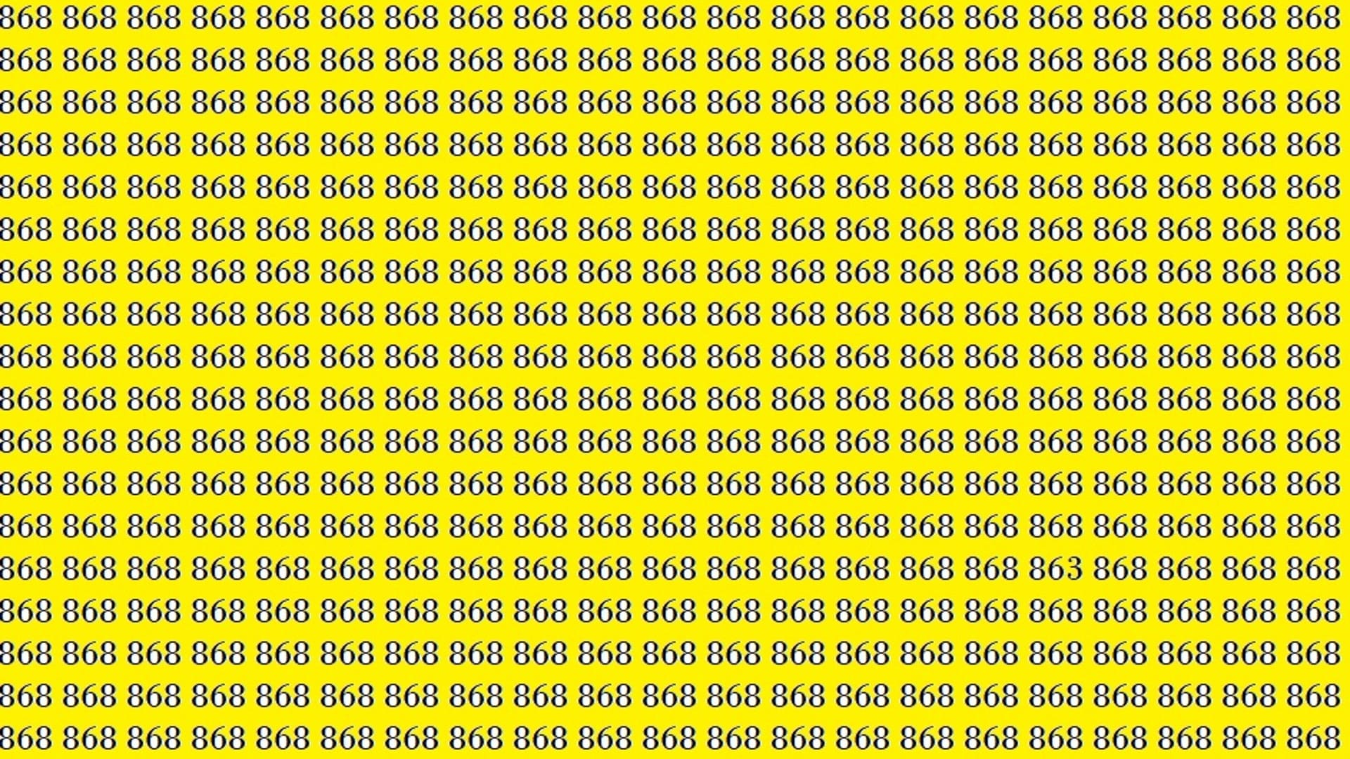 Optical Illusion: Can You Spot 863 In The 868 Within 9 Seconds?