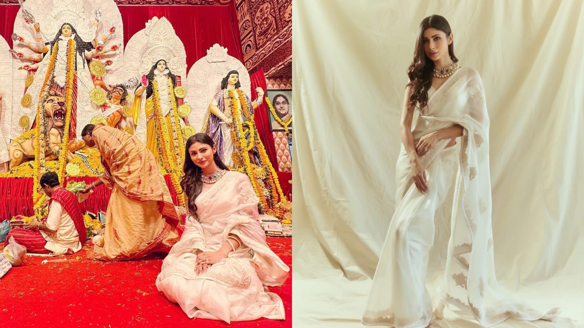 Durga Puja look of rani mukerji to kajol mouni roy in shardiya navratri 2024