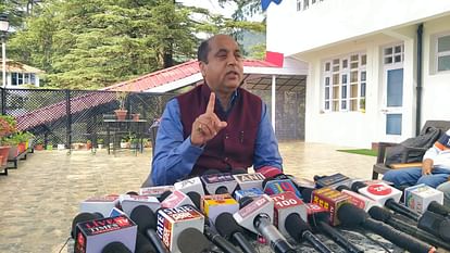 Jairam Thakur: नेता प्रतिपक्ष जयराम ठाकुर बोले- शिमला का टर्शरी कैंसर सेंटर प्रधानमंत्री नरेंद्र मोदी की देन Press conference of Leader of Opposition Jairam Thakur at his official residence in Shimla