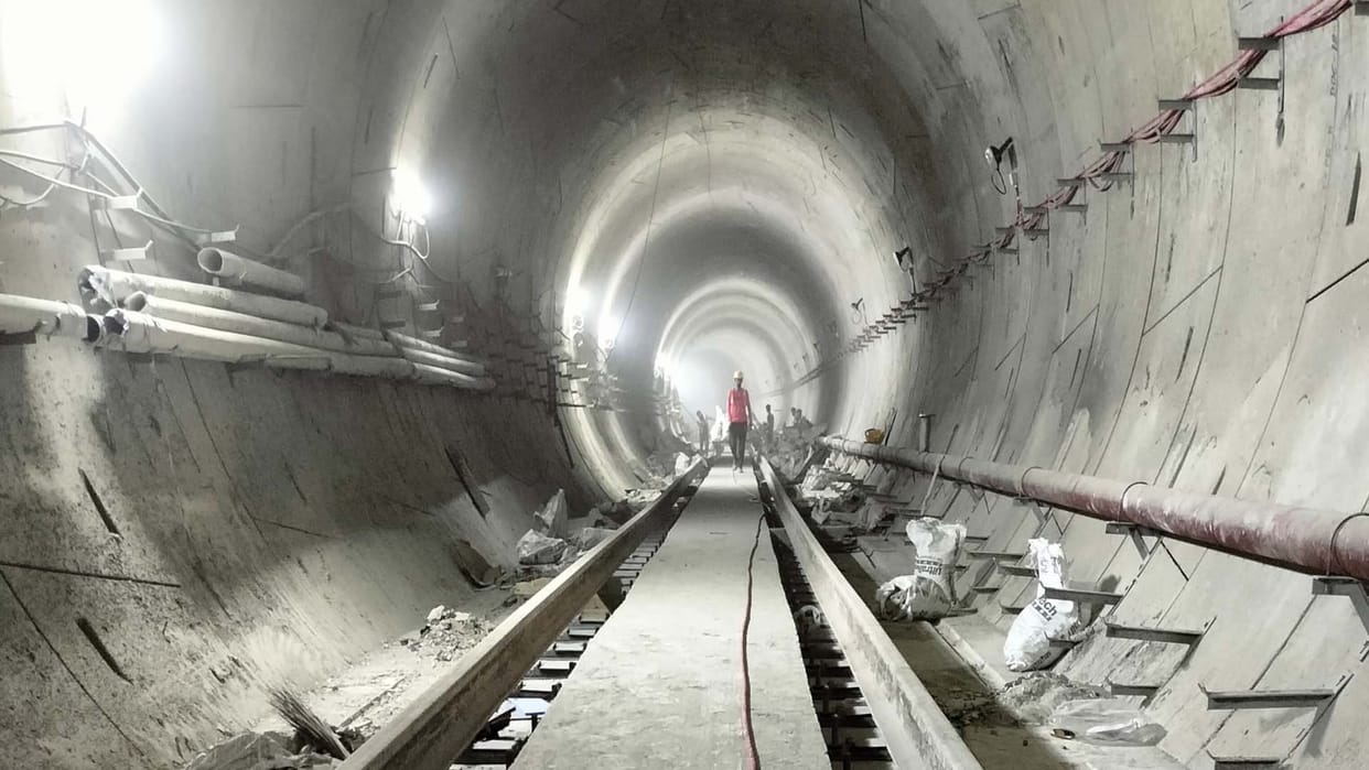 Kanpur: Track laid in the up line from Nayaganj underground metro station to Central