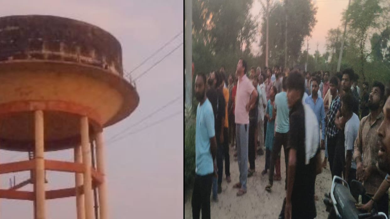 Alwar : High profile drama of a man on not getting borrowed liquor, created ruckus by climbing on water tank