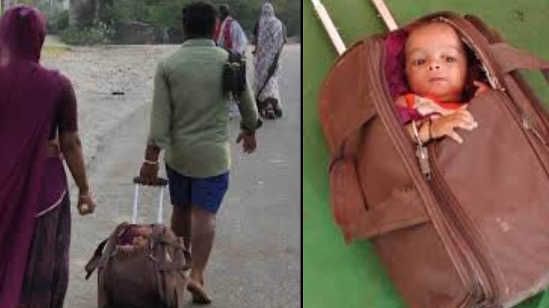 ट्रॉली बैग में नवजात