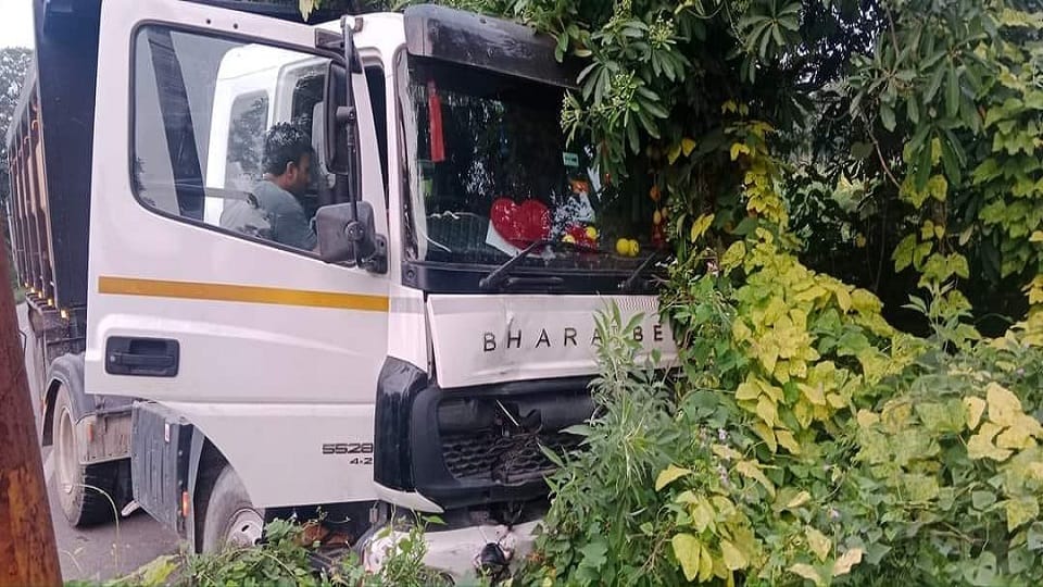 Mother and son riding bike crushed by dumper in Ramnagar