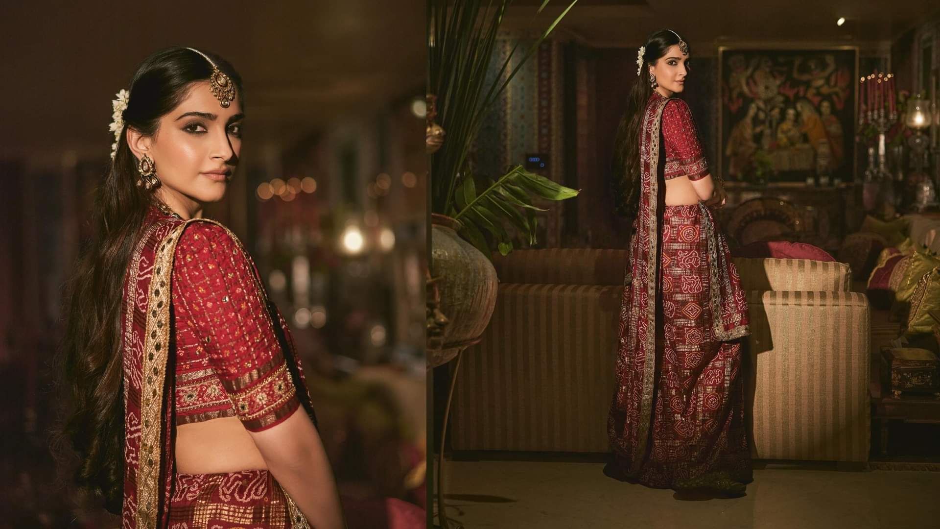 trendy Saree For Karwa Chauth 2024 bandhani print to gharchola saree for woman