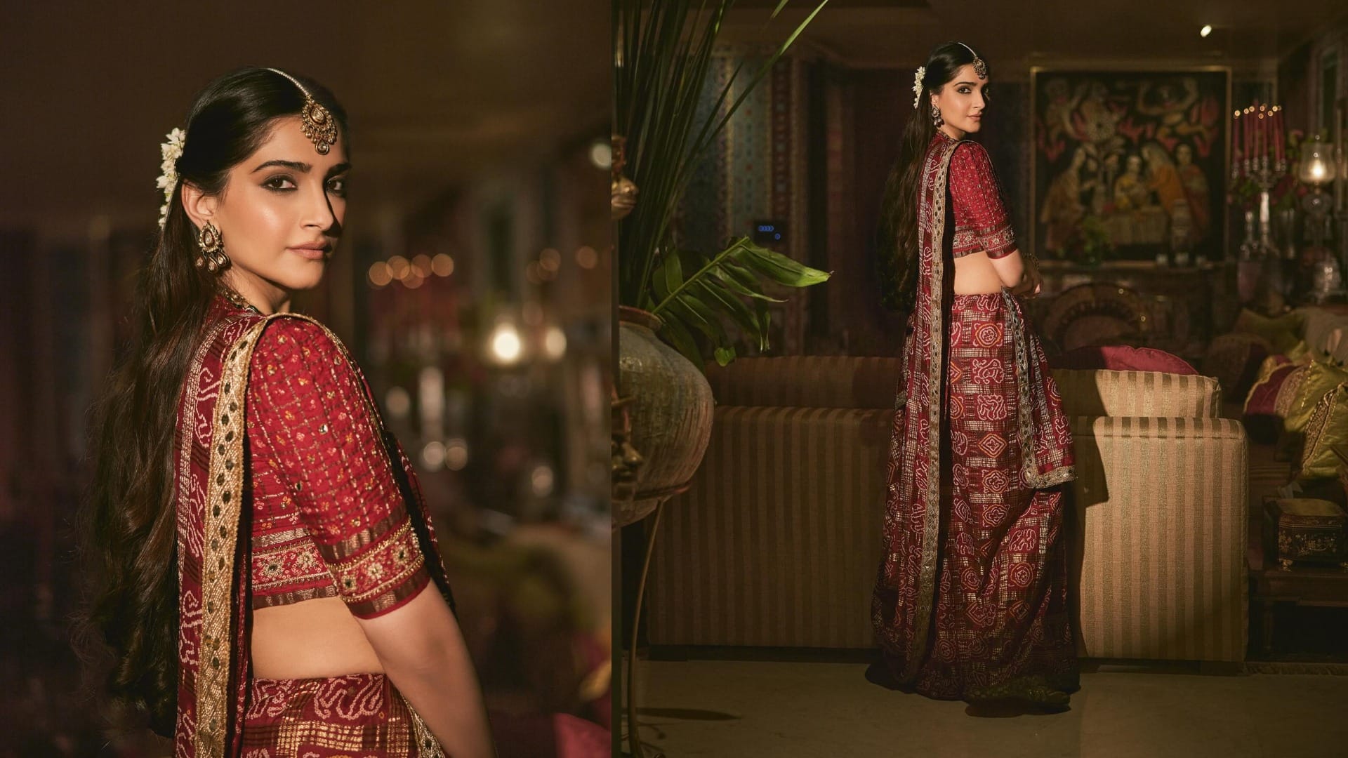 trendy Saree For Karwa Chauth 2024 bandhani print to gharchola saree for woman