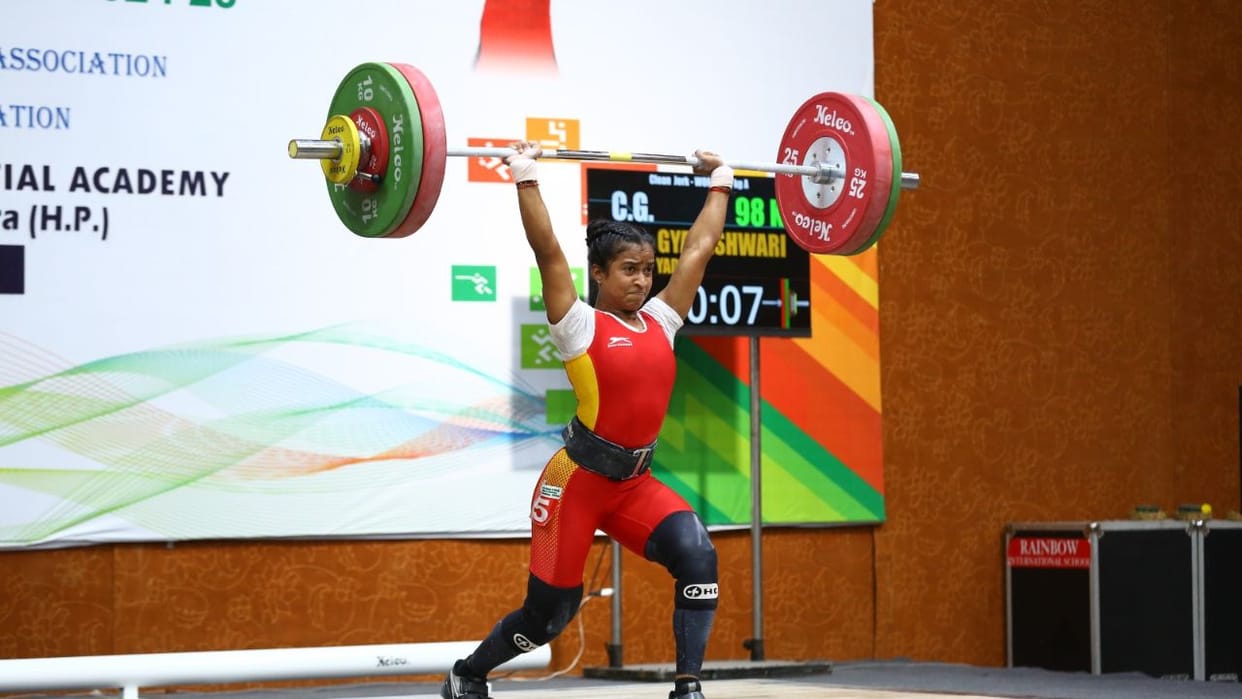 Himachal News Chhattisgarh Gyaneshwari again became golden girl after lifting 186 kg weight