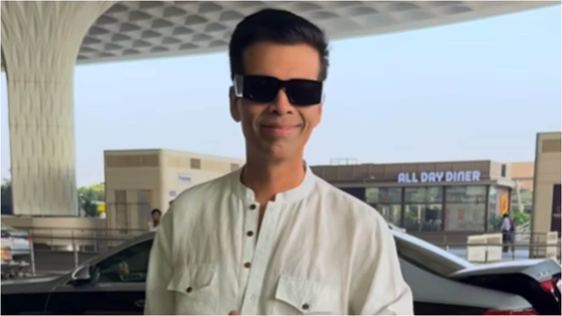 Karan Johar Latest Viral video With Son Yash Mocks His Pout Daughter Roohi Asks Him To Stop Taking Selfies