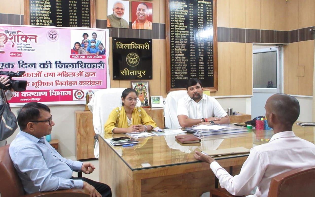 Arpita Singh becomes district magistrate of Sitapur for one day.