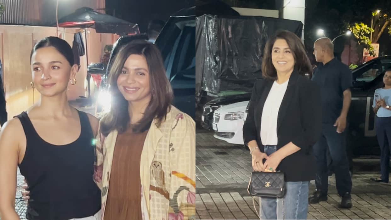 Jigra special screening alia bhatt vedang raina karan johar neetu kapoor radhika madan rashmika mandanna