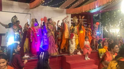 children staged Ramleela in premises of Shri Radha Sky Garden in Greater Noida
