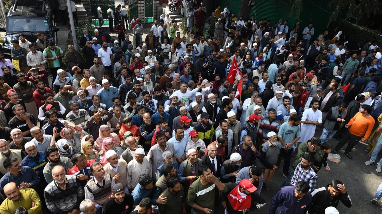 Celebration in Srinagar: Pictures of Omar Abdullah's victory, happiness seen among JKNC workers, Tariq Karra c