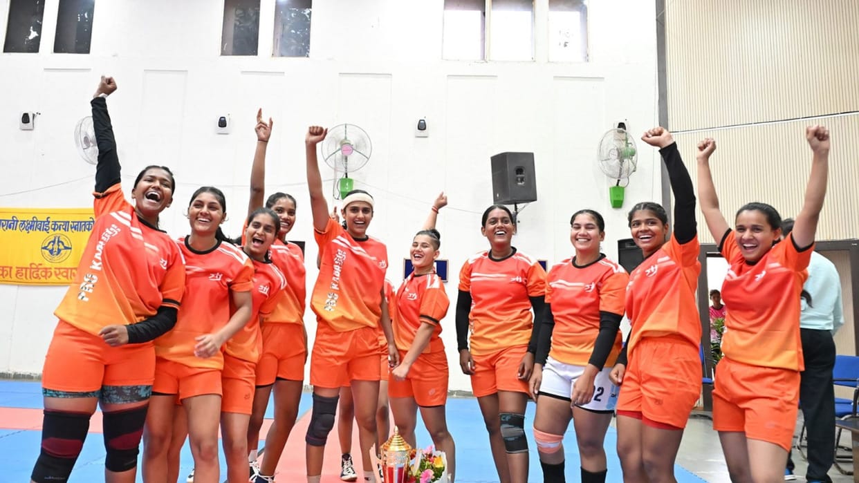 Kabaddi match held at MLB College, Bhopal