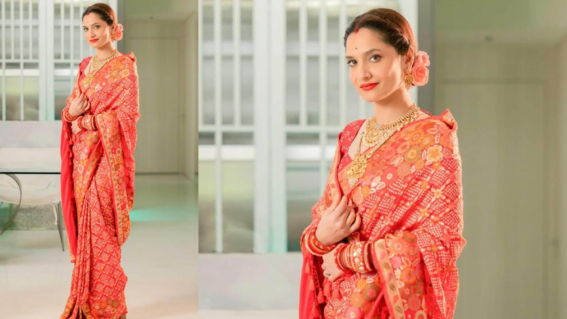 karwa chauth 2024 Ankita Lokhande Saree Collection for karwa chauth image