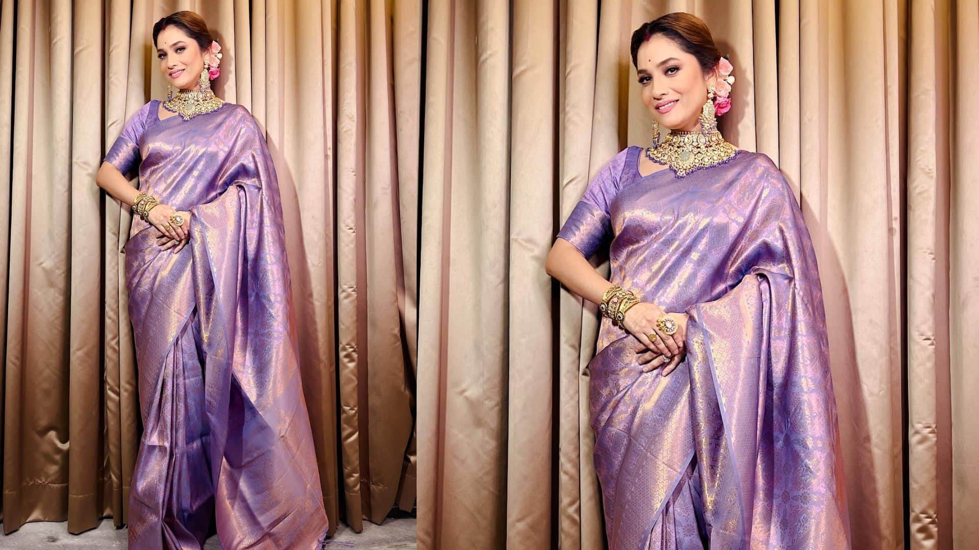 karwa chauth 2024 Ankita Lokhande Saree Collection for karwa chauth image