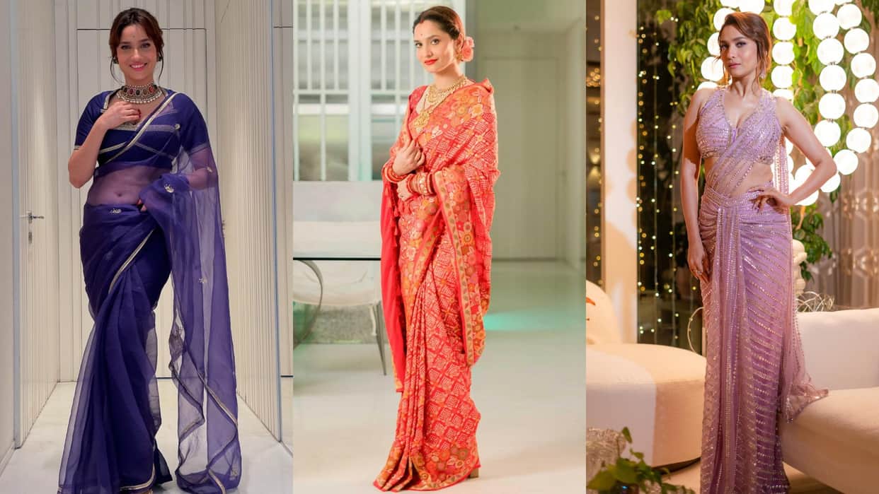 karwa chauth 2024 Ankita Lokhande Saree Collection for karwa chauth image