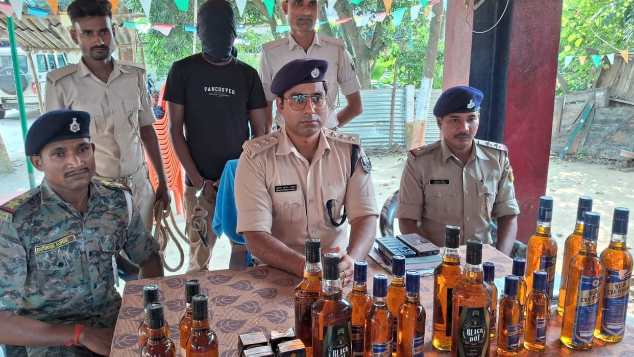 A huge amount of foreign liquor was recovered from the basement, balcony and seat of Magic
