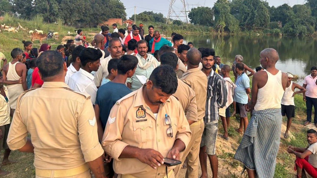 Three children drowned pond in Mirzapur chaos