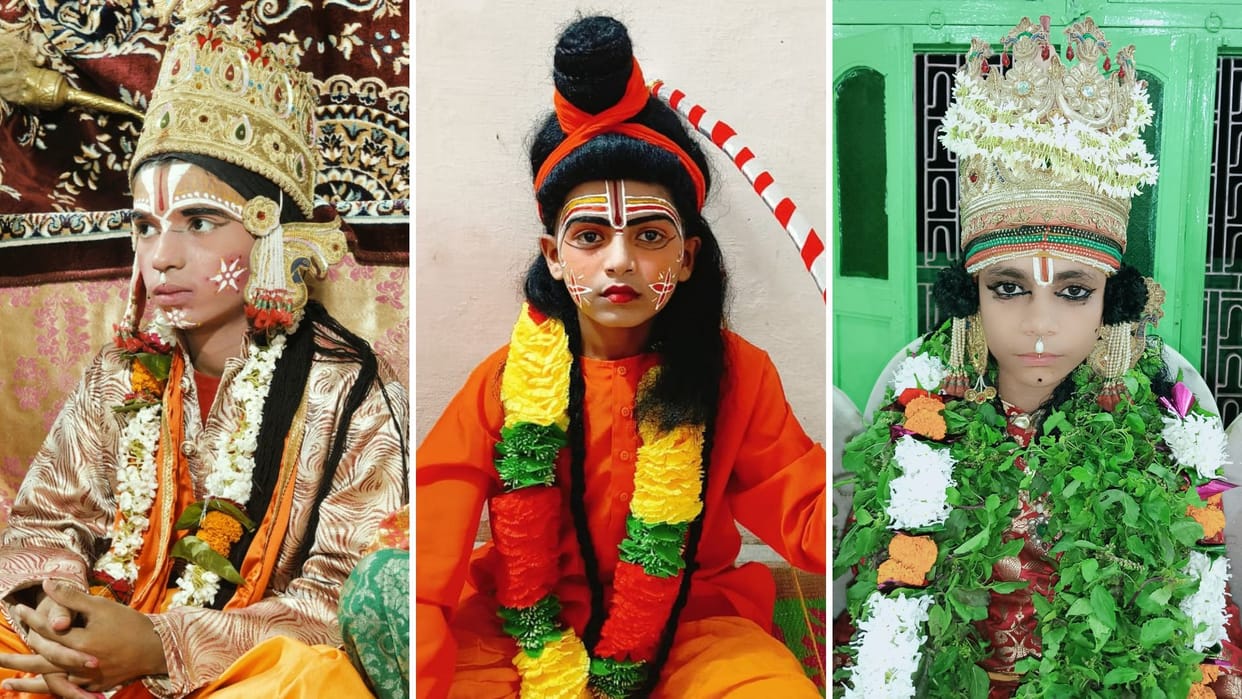 Ramleela unnat and ujjawal brothers became Ram and Laxman Lord Shiva idol being worshipped