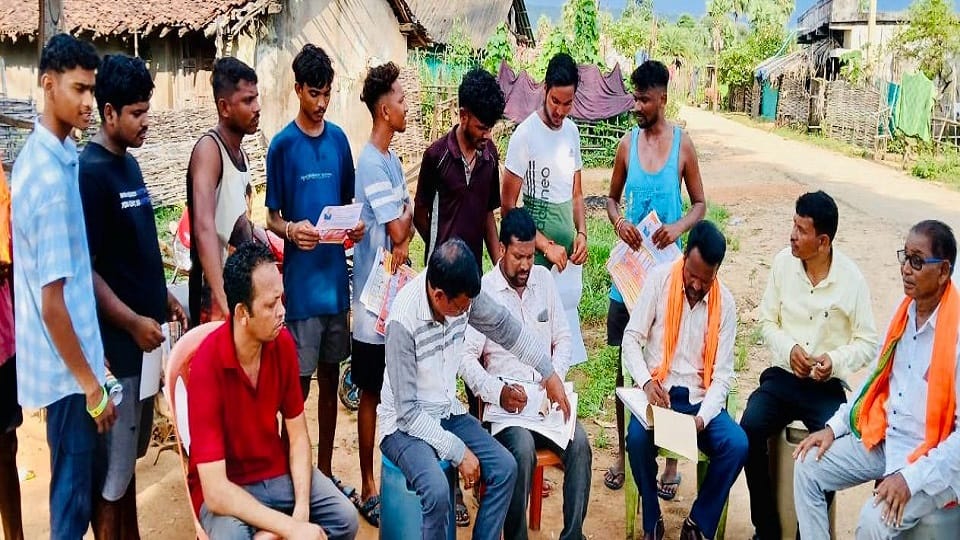 BJP membership drive workers making members on a large scale in Bijapur